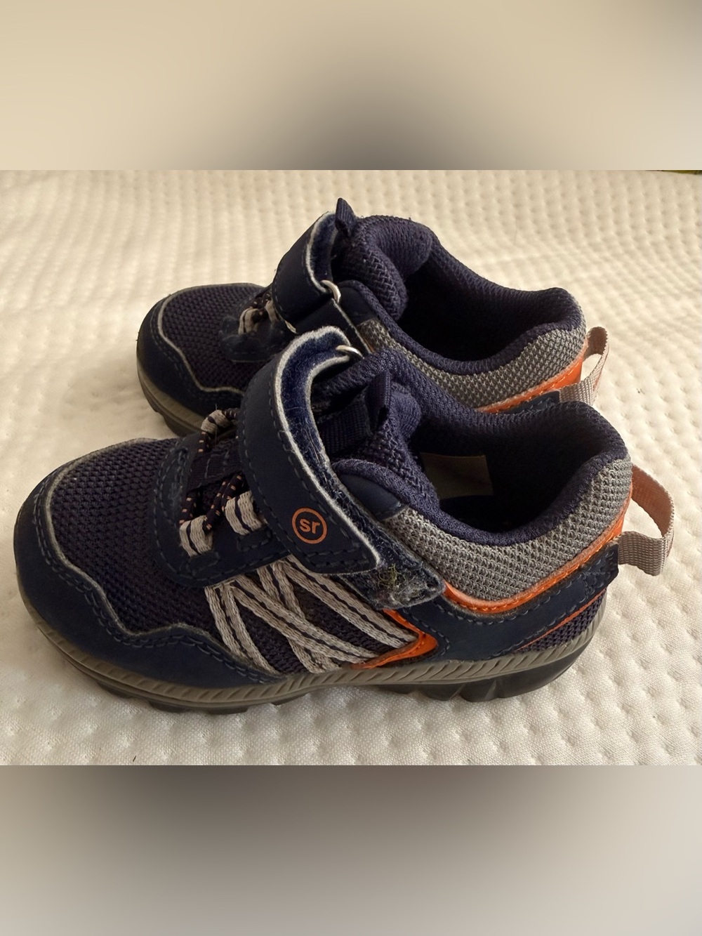 Stride Rite Navy Blue and Orange Sneakers - Picture 3 of 11